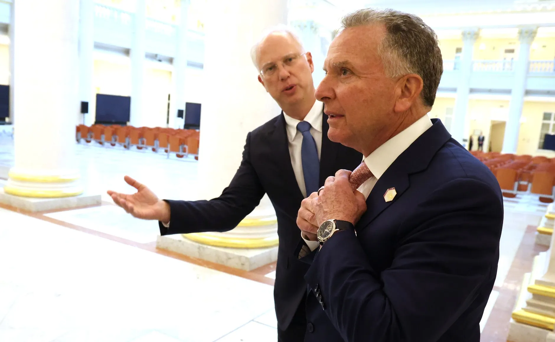 U.S. Special Envoy Steve Witkoff and Kirill Dmitriev at the Kremlin, April 11, 2025. Photo: Presidential Press Service. Licence: CC BY 4.0 (attribution to kremlin.ru required). Source: Wikimedia Commons
