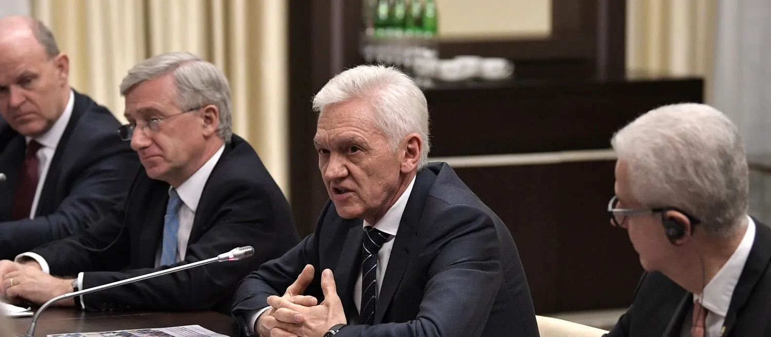 Gennadi Timtschenko bei einem Treffen mit Vertretern der französischen Wirtschaft, Kreml, Januar 2018. Foto: kremlin.ru, CC BY 4.0